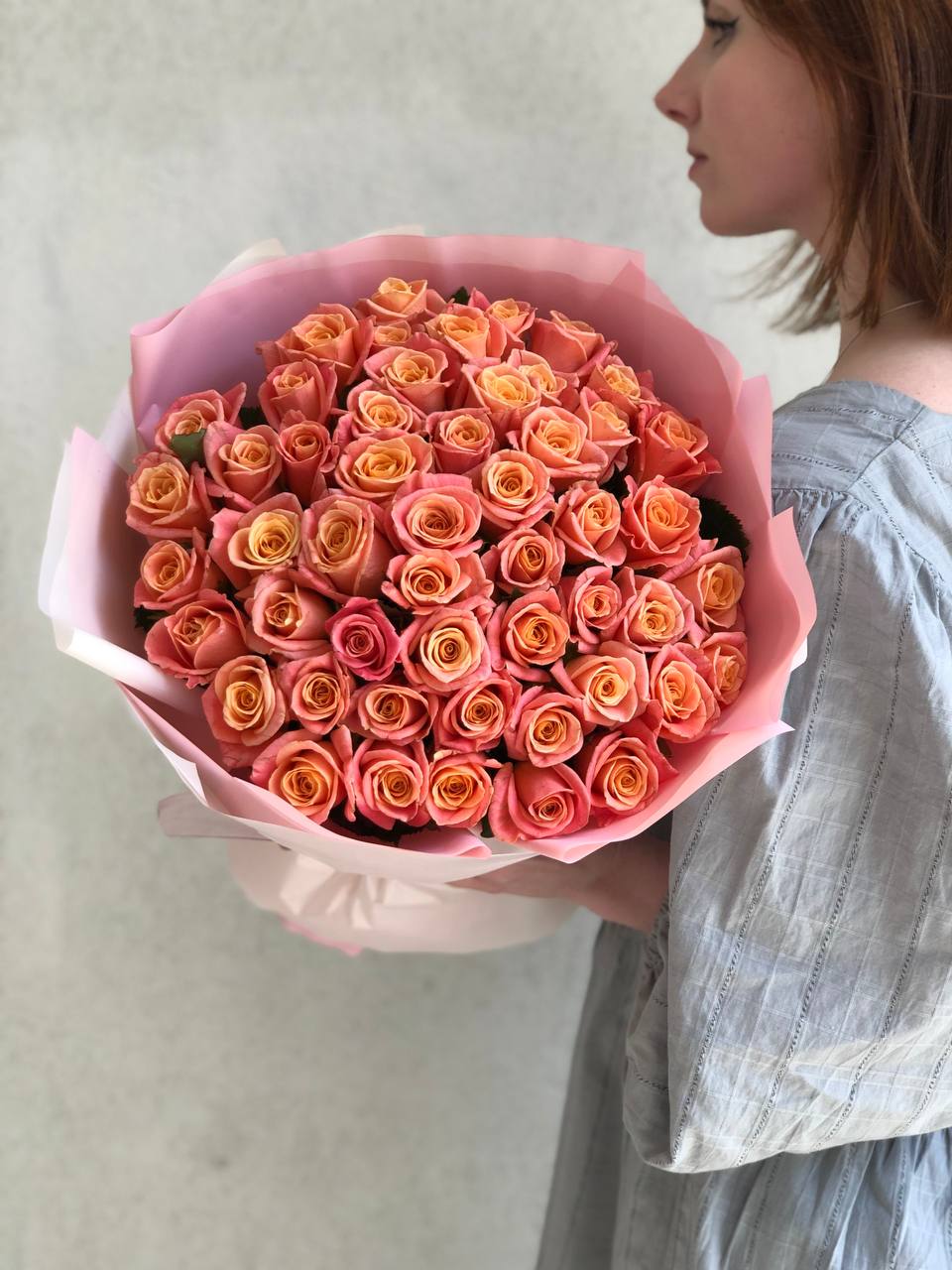 Картинка Букет из 51 розы "Пигги" 60 см